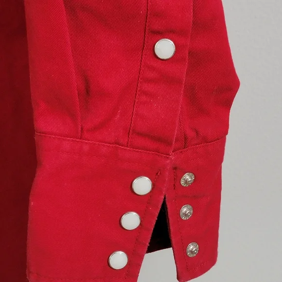 😎Host Pic😍VTG Men's Wrangler Denim Pearl Snap Brushpopper Size 15 1/2 X 33 - Picture 10 of 10